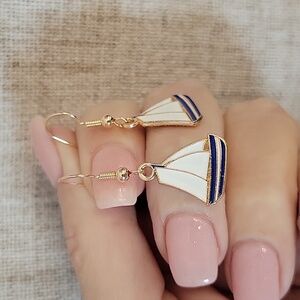 Sailboat Earrings with Gold Accents